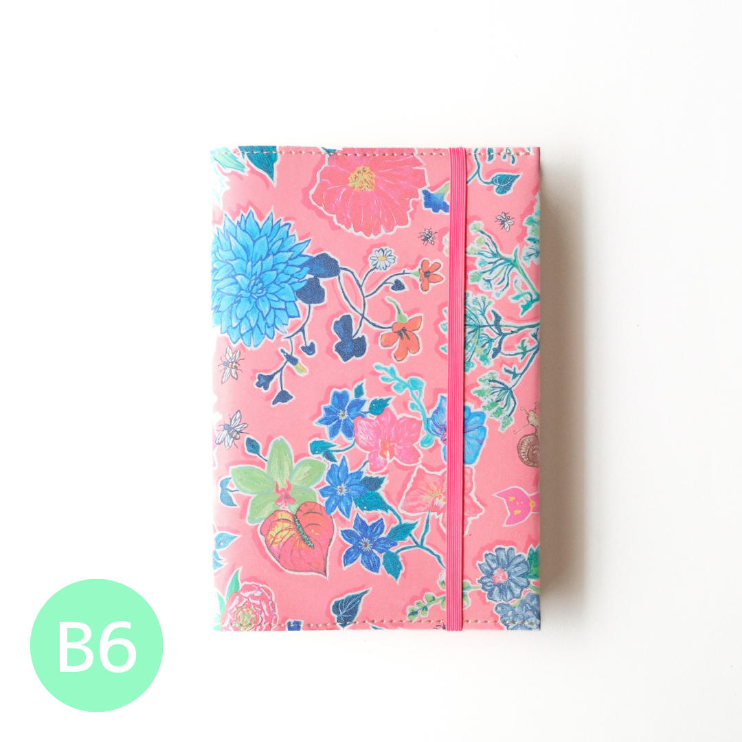 ノートブックカバー 2026／フラワープリント（B6サイズ）